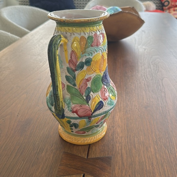 Vintage Italy Sgraffito Urn Vase Pottery Ceramic Italian. Signed. - Picture 2 of 6